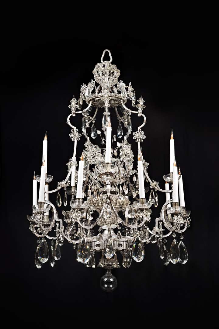 An Impressive fifteen light cut-glass chandelier